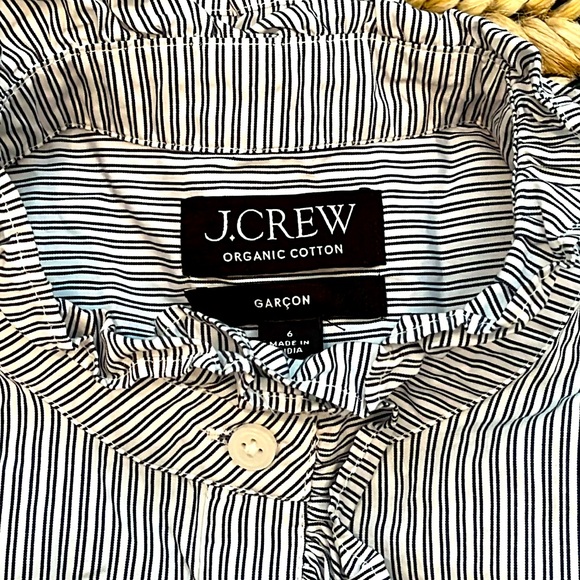 J. Crew Ruffle Poplin Striped Organic Cotton Shirt - Picture 4 of 4